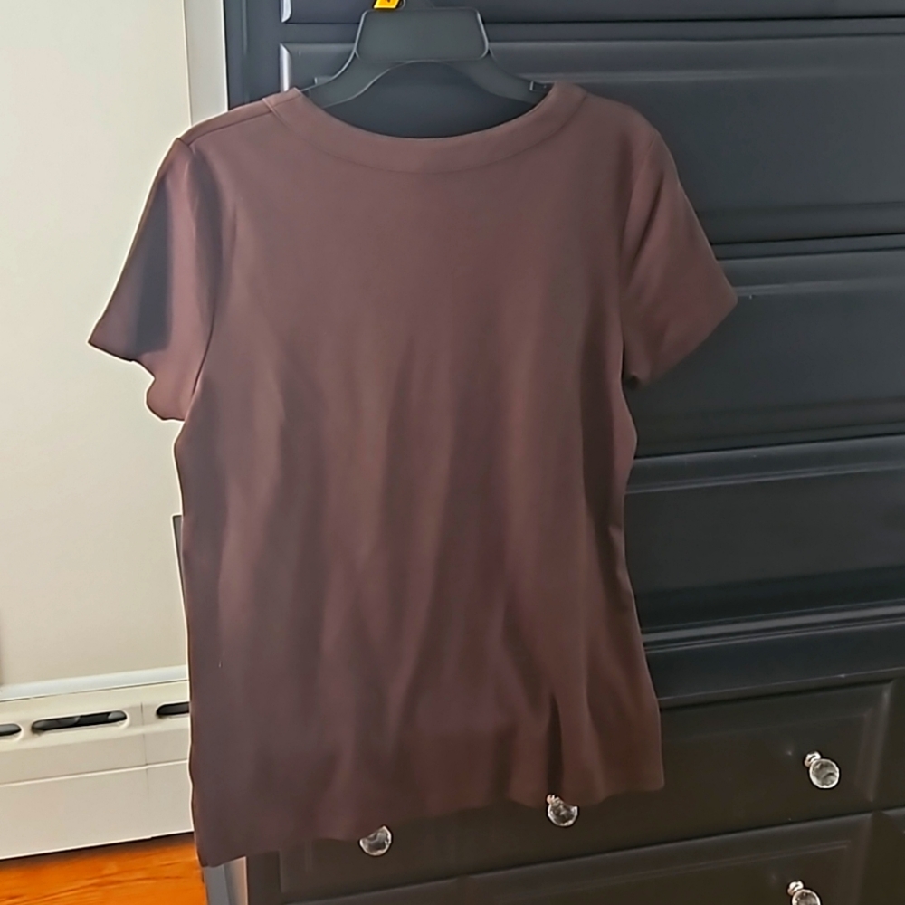 Chocolate square neck 100% Cotton T by Kim Rogers - Picture 5 of 5